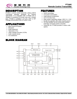 PT2462 Datasheet PDF Princeton Technology