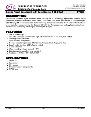 PT2389-S Datasheet PDF Princeton Technology