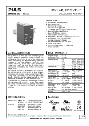 CPS20.241 Datasheet PDF PULS GmbH