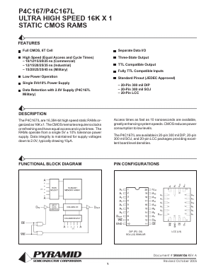 P4C167-35LM Datasheet PDF Semiconductor Corporation