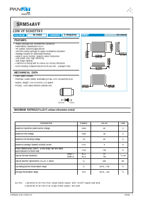 SRM54AVF Datasheet PDF PANJIT INTERNATIONAL