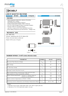 SK54BLF Datasheet PDF PANJIT INTERNATIONAL