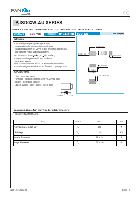 PJSD08W-AU Datasheet PDF PANJIT INTERNATIONAL