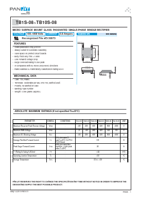 TB1S-08 Datasheet PDF PANJIT INTERNATIONAL