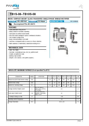 TB1S-08 Datasheet PDF PANJIT INTERNATIONAL