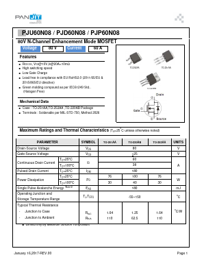 D60N08 Datasheet PDF PANJIT INTERNATIONAL