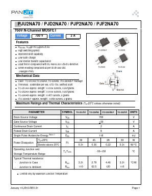 U2NA70 Datasheet PDF PANJIT INTERNATIONAL