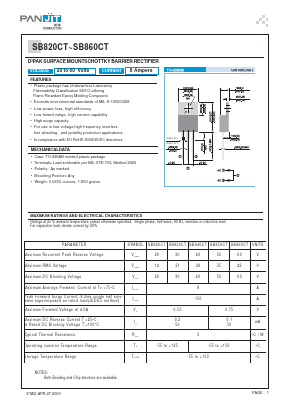 SB820CT Datasheet PDF PANJIT INTERNATIONAL