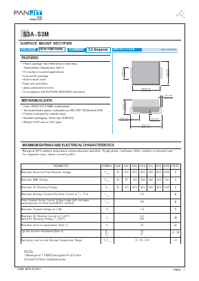 S3A Datasheet PDF PANJIT INTERNATIONAL