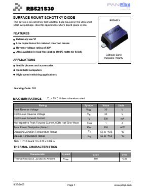 RB521S30 Datasheet PDF PANJIT INTERNATIONAL