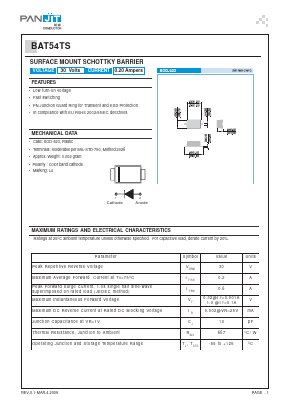 BAT54TS Datasheet PDF PANJIT INTERNATIONAL