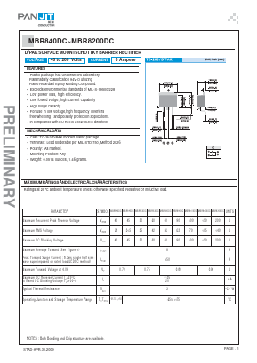 MBR840DC Datasheet PDF PANJIT INTERNATIONAL