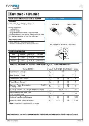 P10N65 Datasheet PDF PANJIT INTERNATIONAL