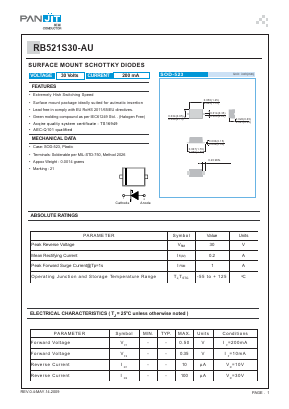 RB521S30-AU Datasheet PDF PANJIT INTERNATIONAL