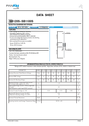 SB130S Datasheet PDF PANJIT INTERNATIONAL