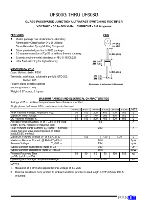 UF600G Datasheet PDF PANJIT INTERNATIONAL