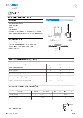 RB491D_R1_00001 Datasheet PDF PANJIT INTERNATIONAL