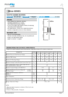 SB520_R2_00001 Datasheet PDF PANJIT INTERNATIONAL