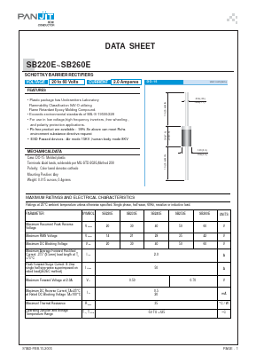 SB260E Datasheet PDF PANJIT INTERNATIONAL