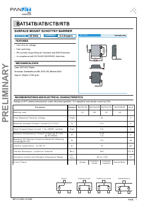 BAT54TB Datasheet PDF PANJIT INTERNATIONAL