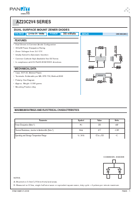 AZ23C2V4 Datasheet PDF PANJIT INTERNATIONAL