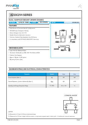 AZ23C2V4 Datasheet PDF PANJIT INTERNATIONAL