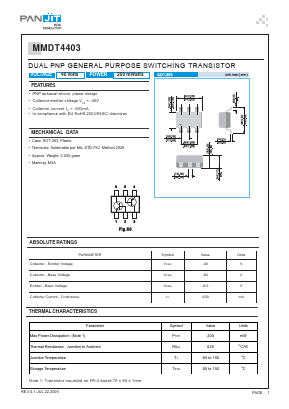 MMDT4403 Datasheet PDF PANJIT INTERNATIONAL