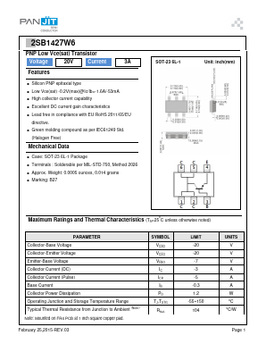 2SB1427W6 Datasheet PDF PANJIT INTERNATIONAL