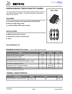 RB731U Datasheet PDF PANJIT INTERNATIONAL