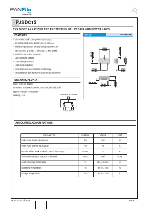 PJSDC15 Datasheet PDF PANJIT INTERNATIONAL