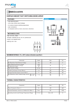 MMBD4448W6 Datasheet PDF PANJIT INTERNATIONAL