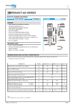 MBR3040CT-AU_T0_000A1 Datasheet PDF PANJIT INTERNATIONAL