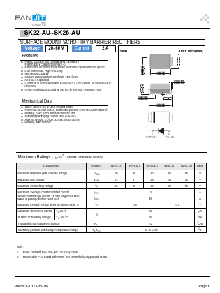 SK22-AU Datasheet PDF PANJIT INTERNATIONAL