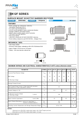 SK12F Datasheet PDF PANJIT INTERNATIONAL