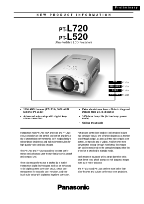 PT-L520 Datasheet PDF Panasonic Corporation
