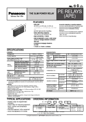 APE10048 Datasheet PDF Panasonic Corporation