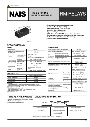 RM2-5V Datasheet PDF Panasonic Corporation