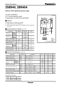 2SB940Q Datasheet PDF Panasonic Corporation