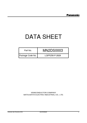 MN2DS0003 Datasheet PDF Panasonic Corporation