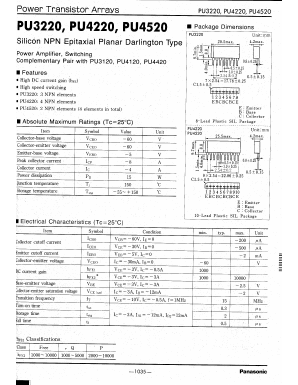 PU4520 Datasheet PDF Panasonic Corporation