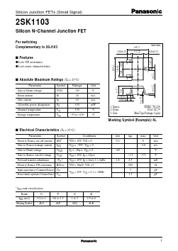 2SK1103 Datasheet PDF Panasonic Corporation