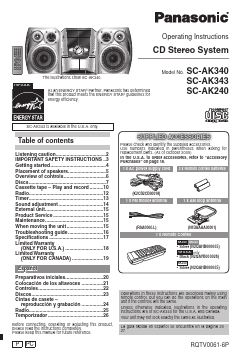 SC-AK240 Datasheet PDF Panasonic Corporation