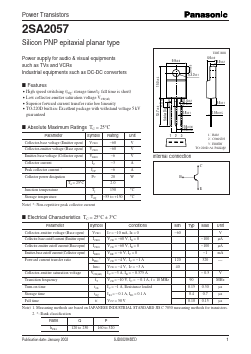 2SA2057 Datasheet PDF Panasonic Corporation