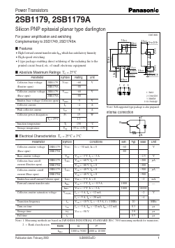 2SB1179 Datasheet PDF Panasonic Corporation