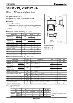 2SB1219A Datasheet PDF Panasonic Corporation
