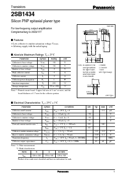 2SB1434 Datasheet PDF Panasonic Corporation