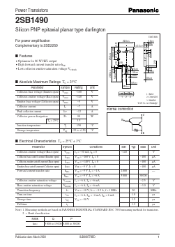 2SB1490 Datasheet PDF Panasonic Corporation
