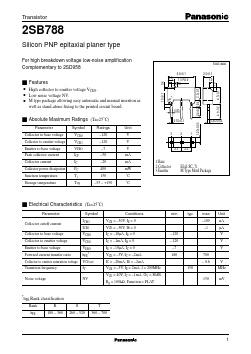 2SB788 Datasheet PDF Panasonic Corporation