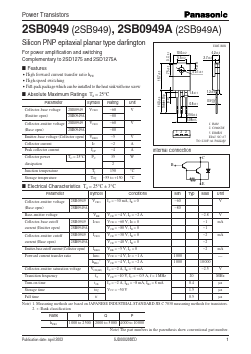 2SB0949A Datasheet PDF Panasonic Corporation