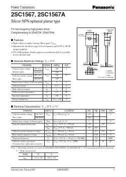 2SC1567 Datasheet PDF Panasonic Corporation